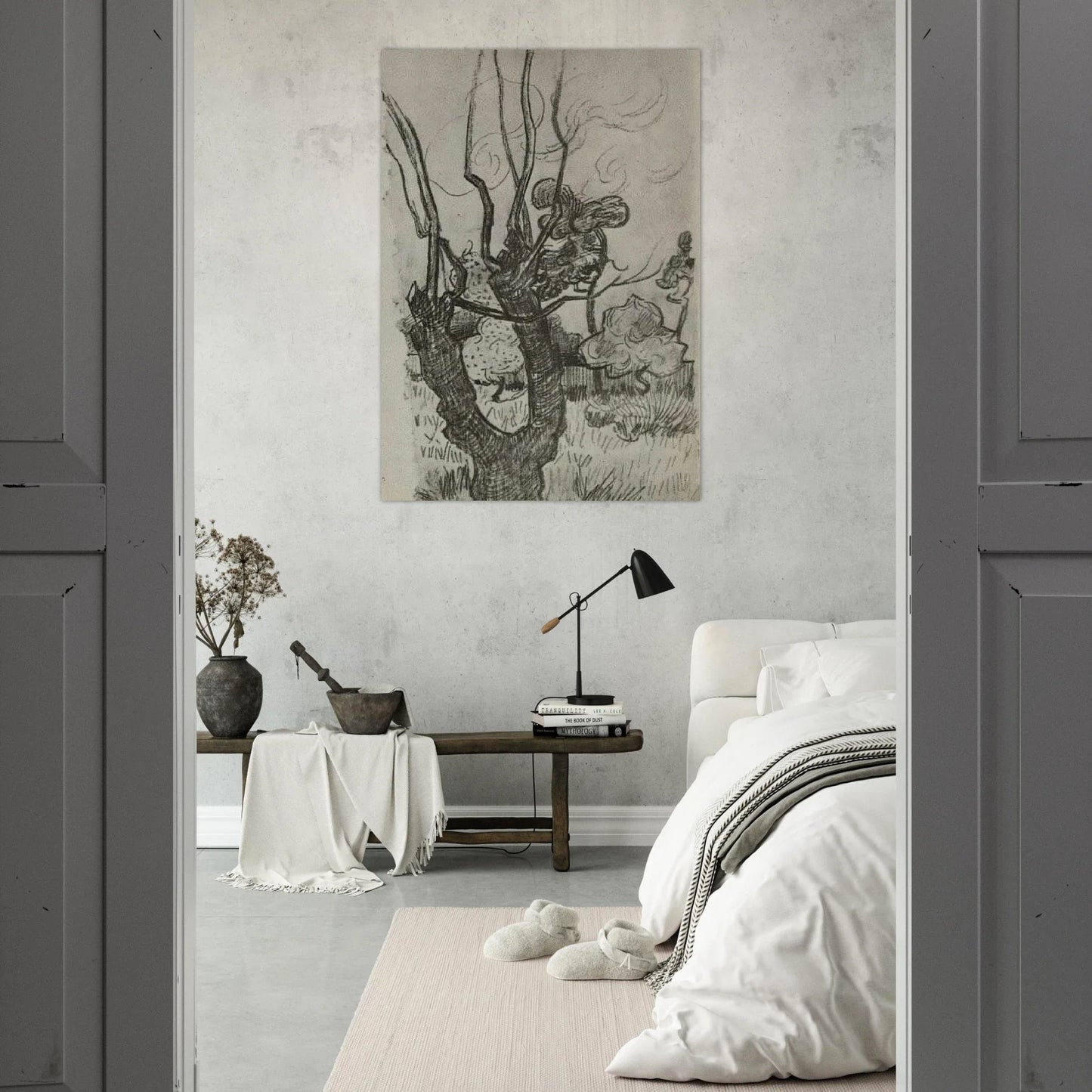 A Bare Treetop in the Garden of the Asylum by Vincent van Gogh - Post-Impressionism Art Print Wall Art