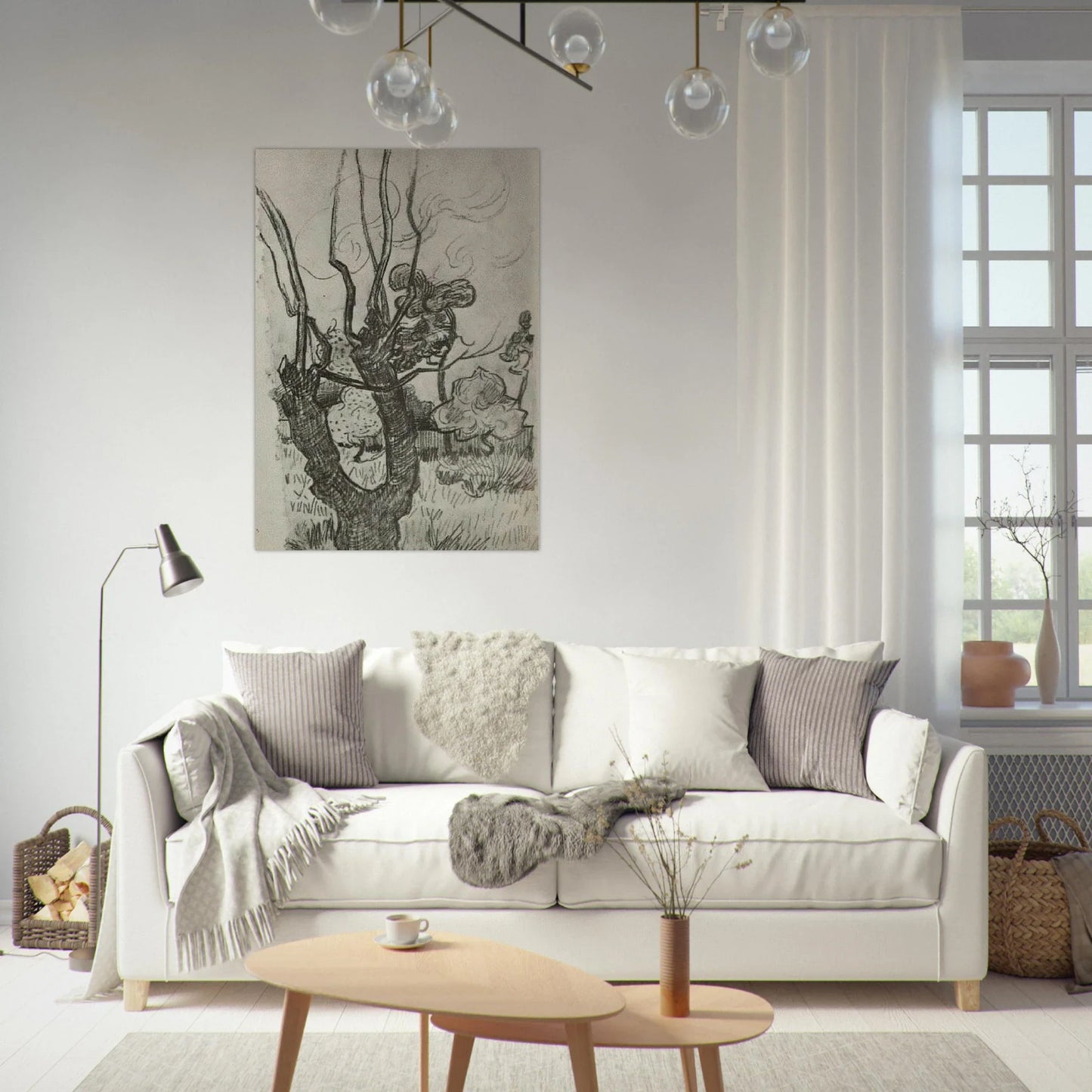 A Bare Treetop in the Garden of the Asylum by Vincent van Gogh - Post-Impressionism Art Print Wall Art