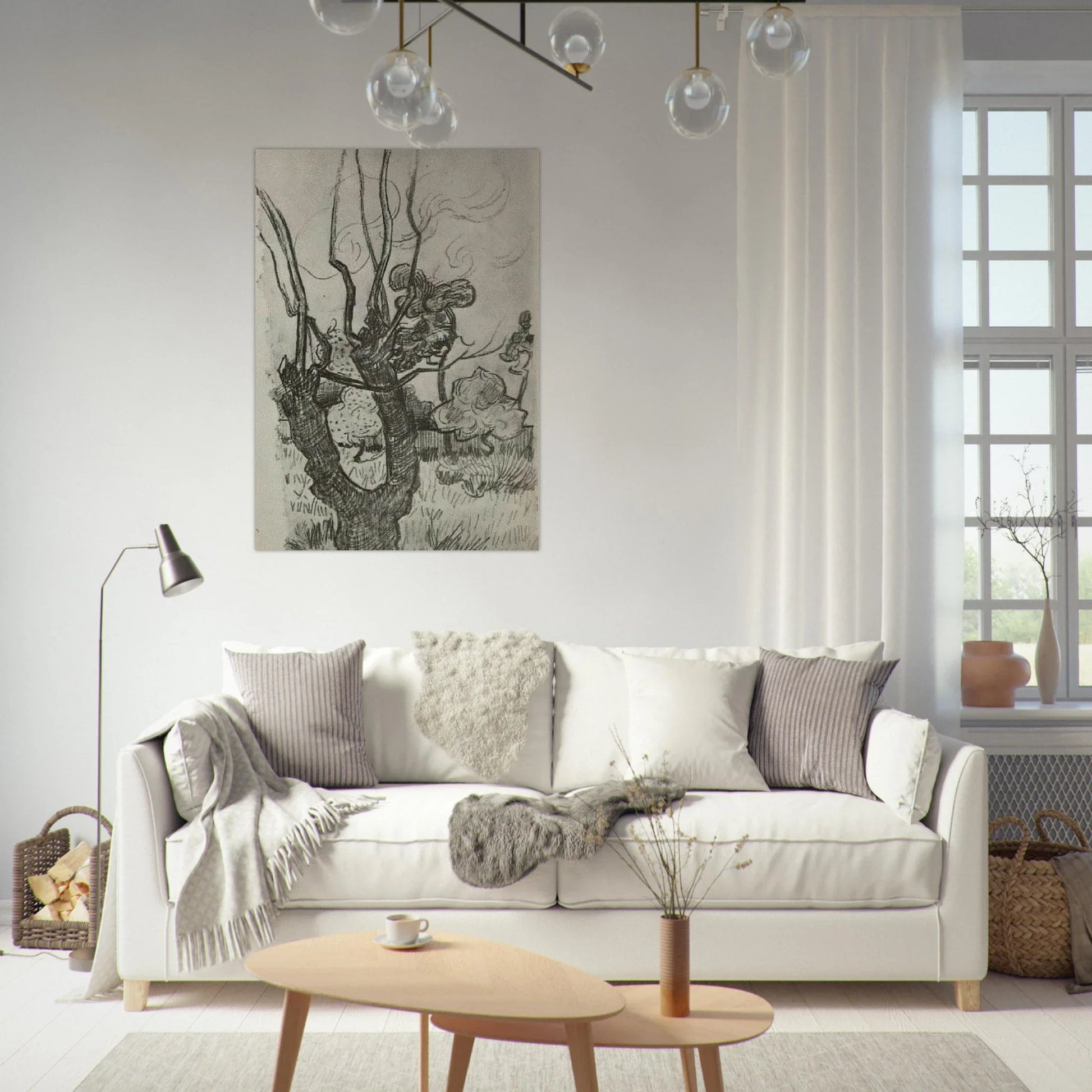 A Bare Treetop in the Garden of the Asylum by Vincent van Gogh - Post-Impressionism Art Print Wall Art